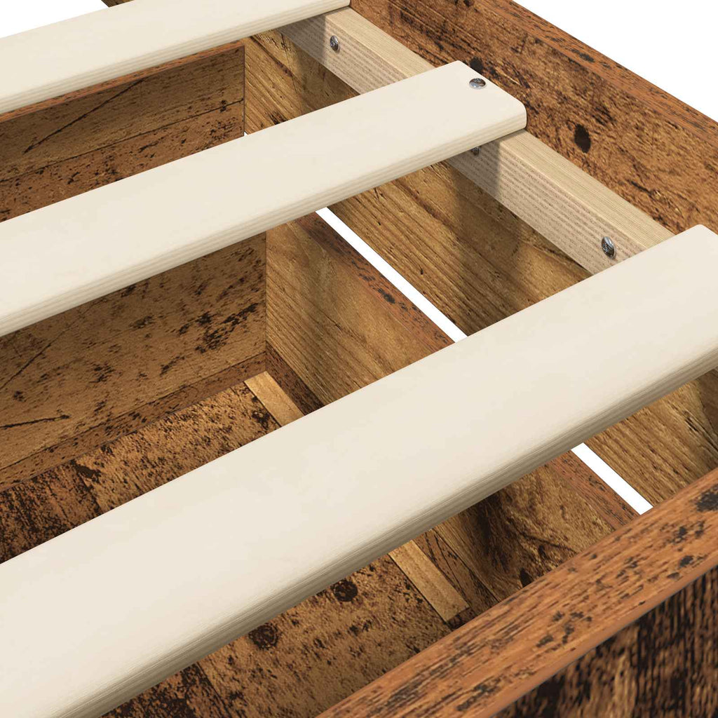 Bettrahmen mit Schubladen mit Kopfteil Altholz Holzwerkstoff