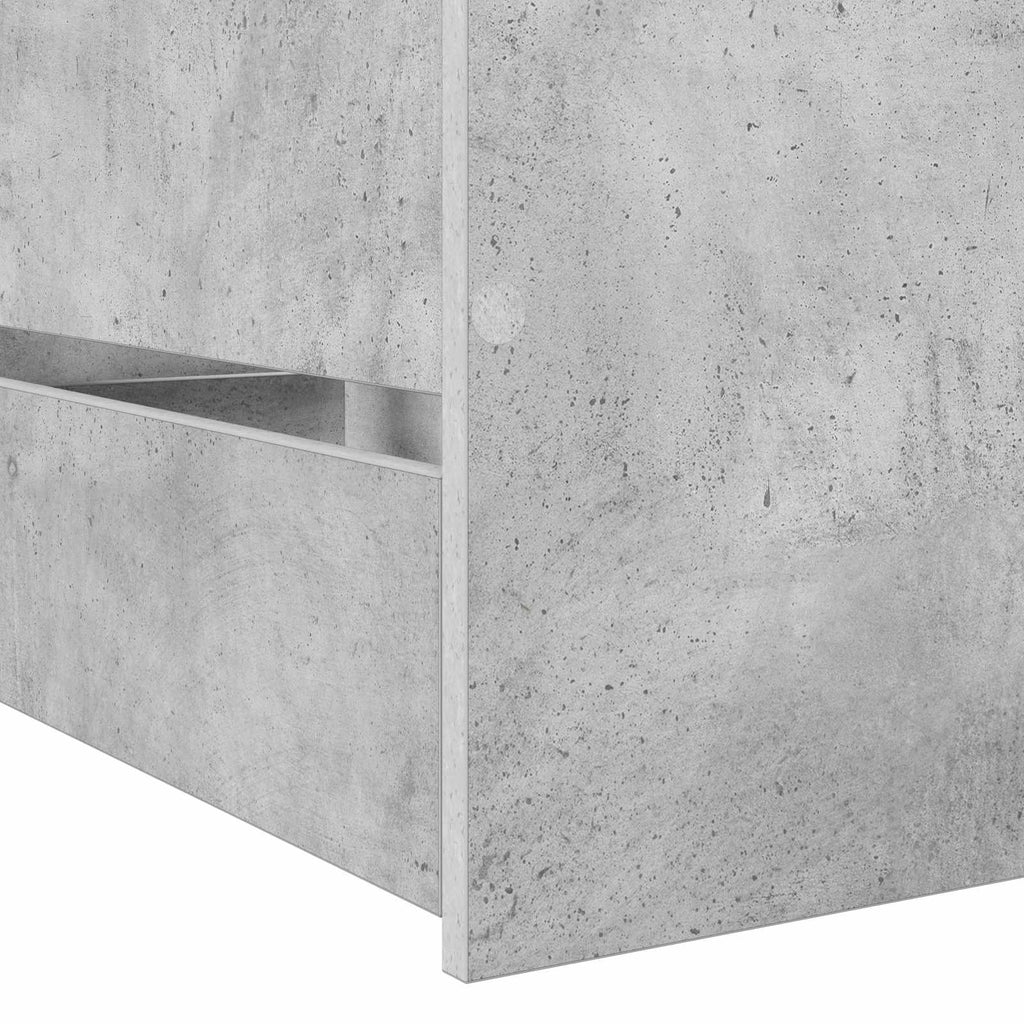 Bettrahmen mit Schubladen mit Kopfteil Betongrau Holzwerkstoff