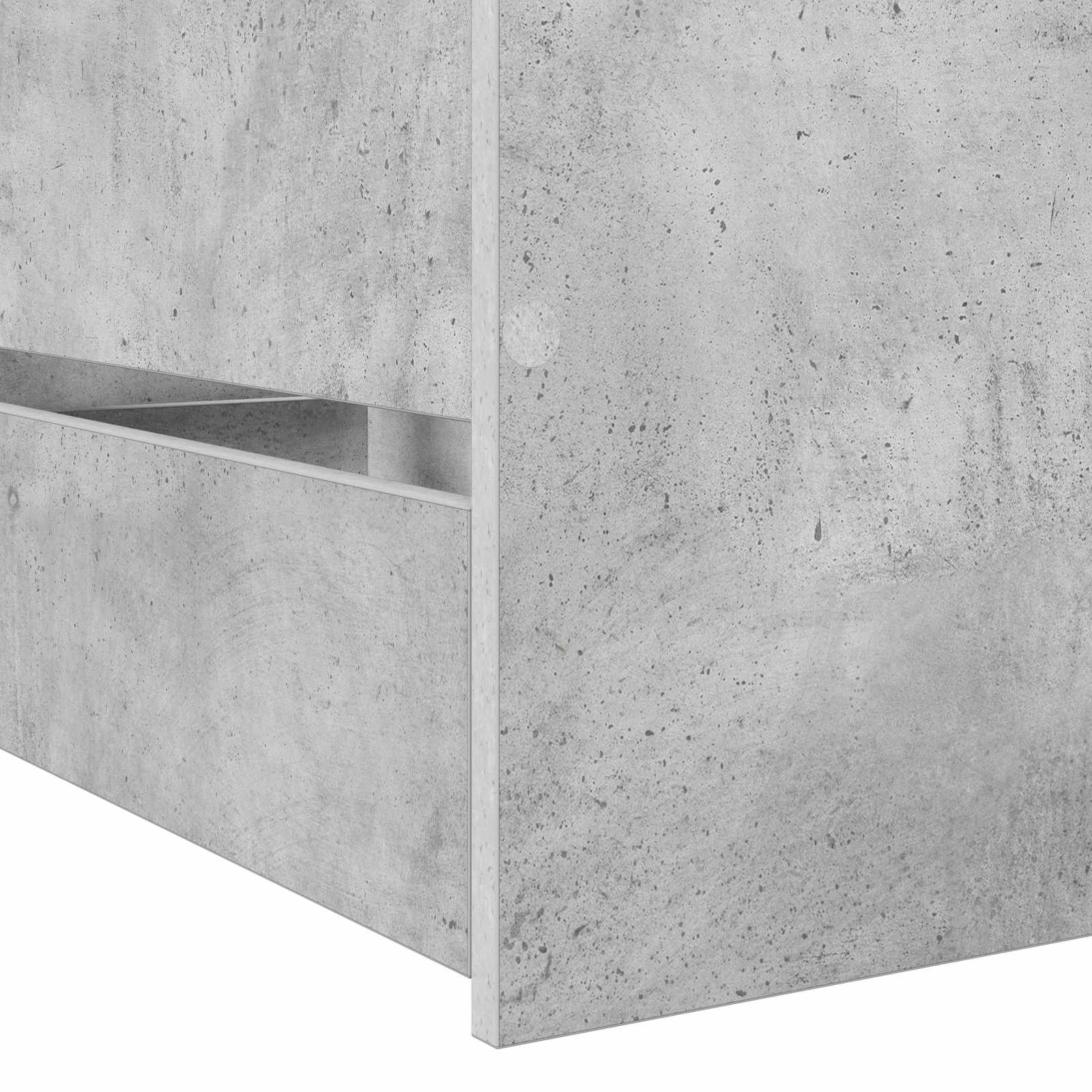 Bettrahmen mit Schubladen mit Kopfteil Betongrau Holzwerkstoff