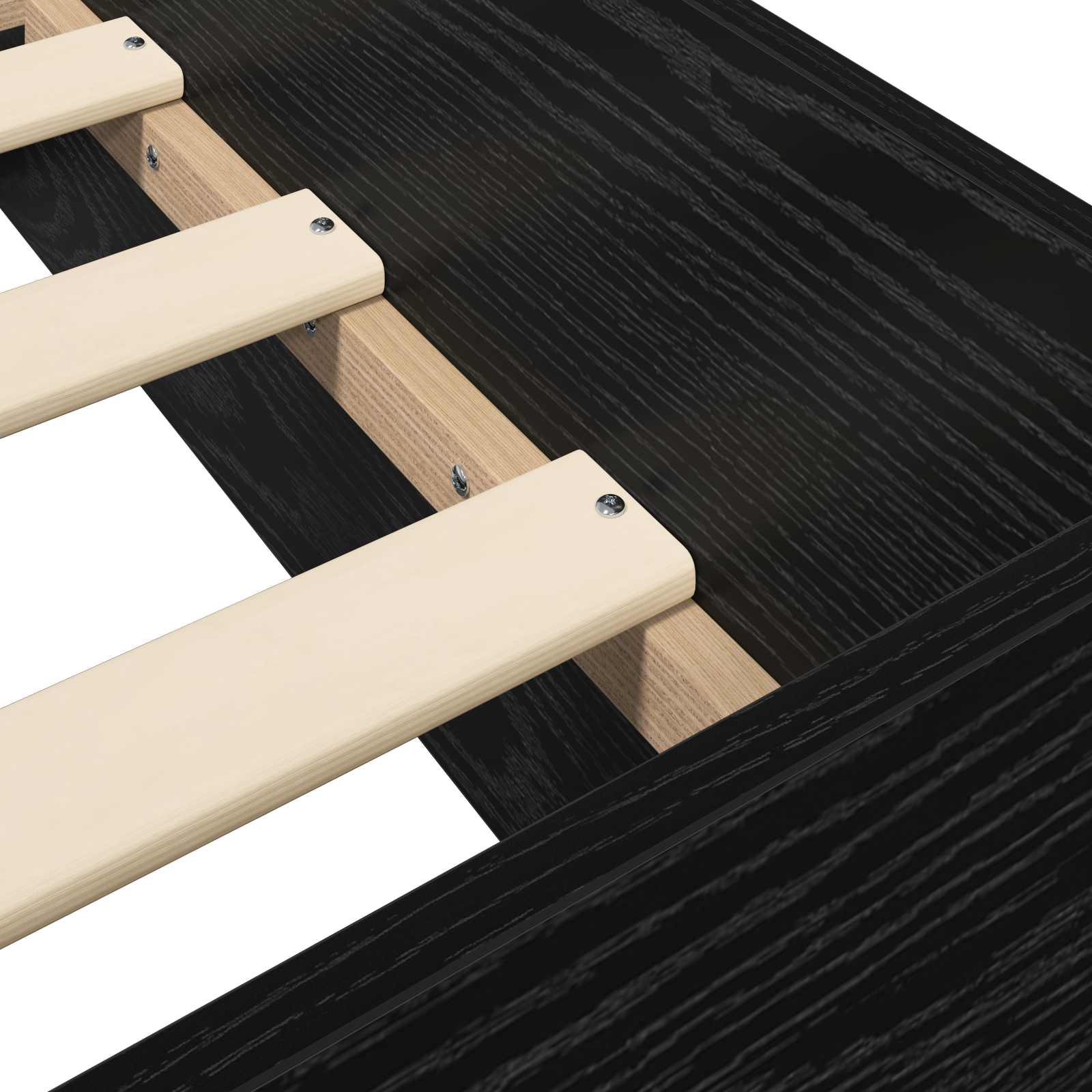 Bettrahmen mit Schubladen Schwarze Eiche Massives Kiefernholz