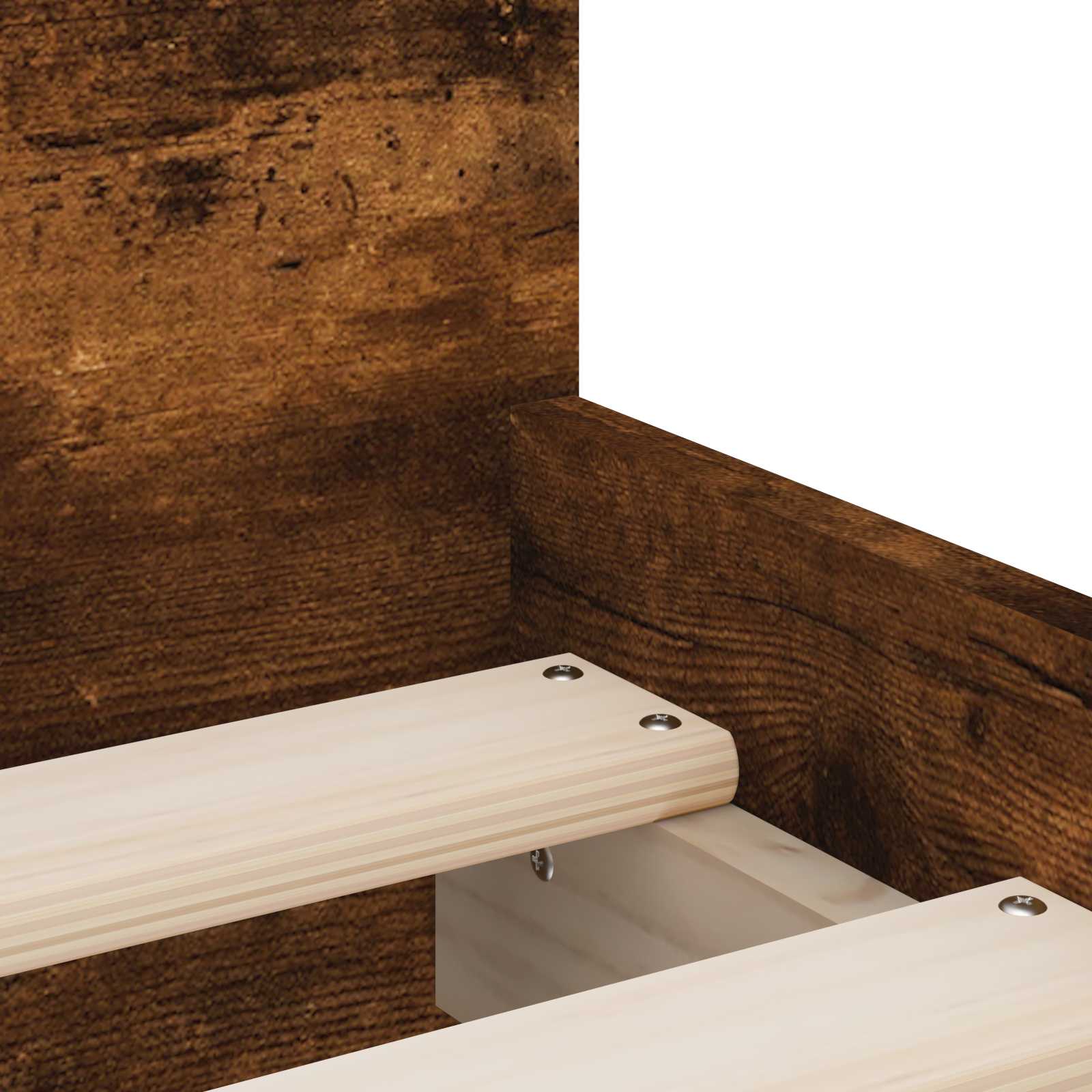 Bettrahmen Geräucherte Eiche Holzwerkstoff