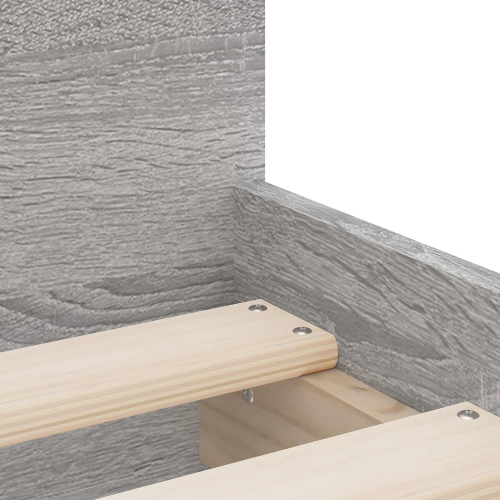 Bettrahmen Betongrau Holzwerkstoff
