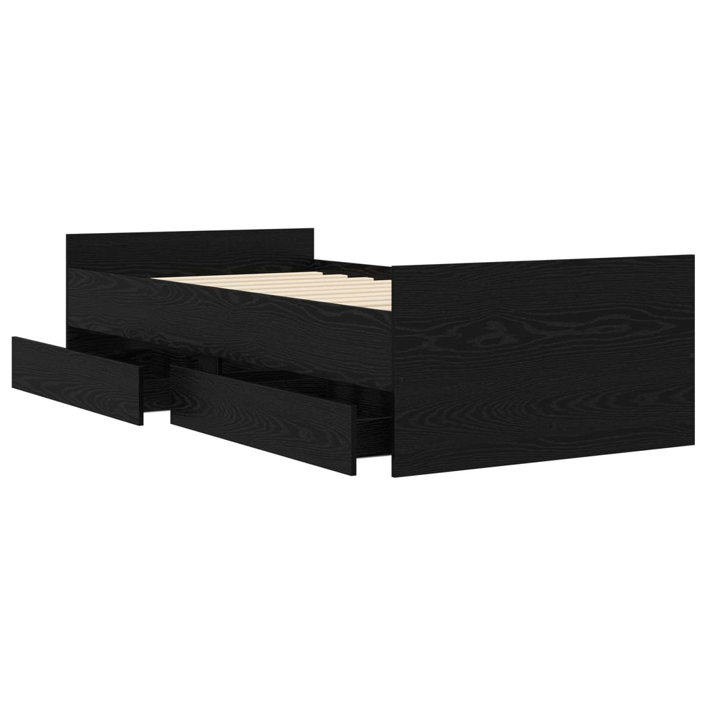 Bettrahmen Schwarze Eiche Holzwerkstoff