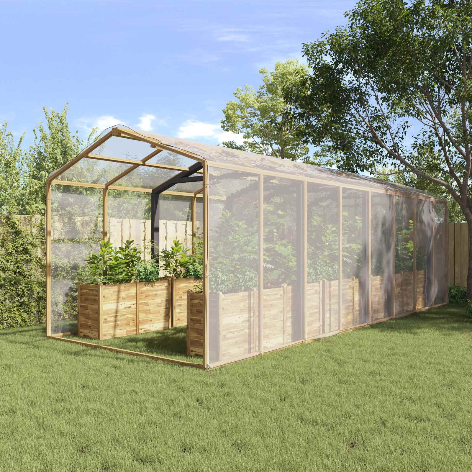 Pflanzenabdeckung Transparent 6 x 8 m PE