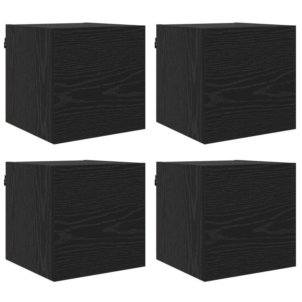 Wandmontiertes TV-Regal 4 pcs Schwarze Eiche 30,5 x 30 x 30 cm