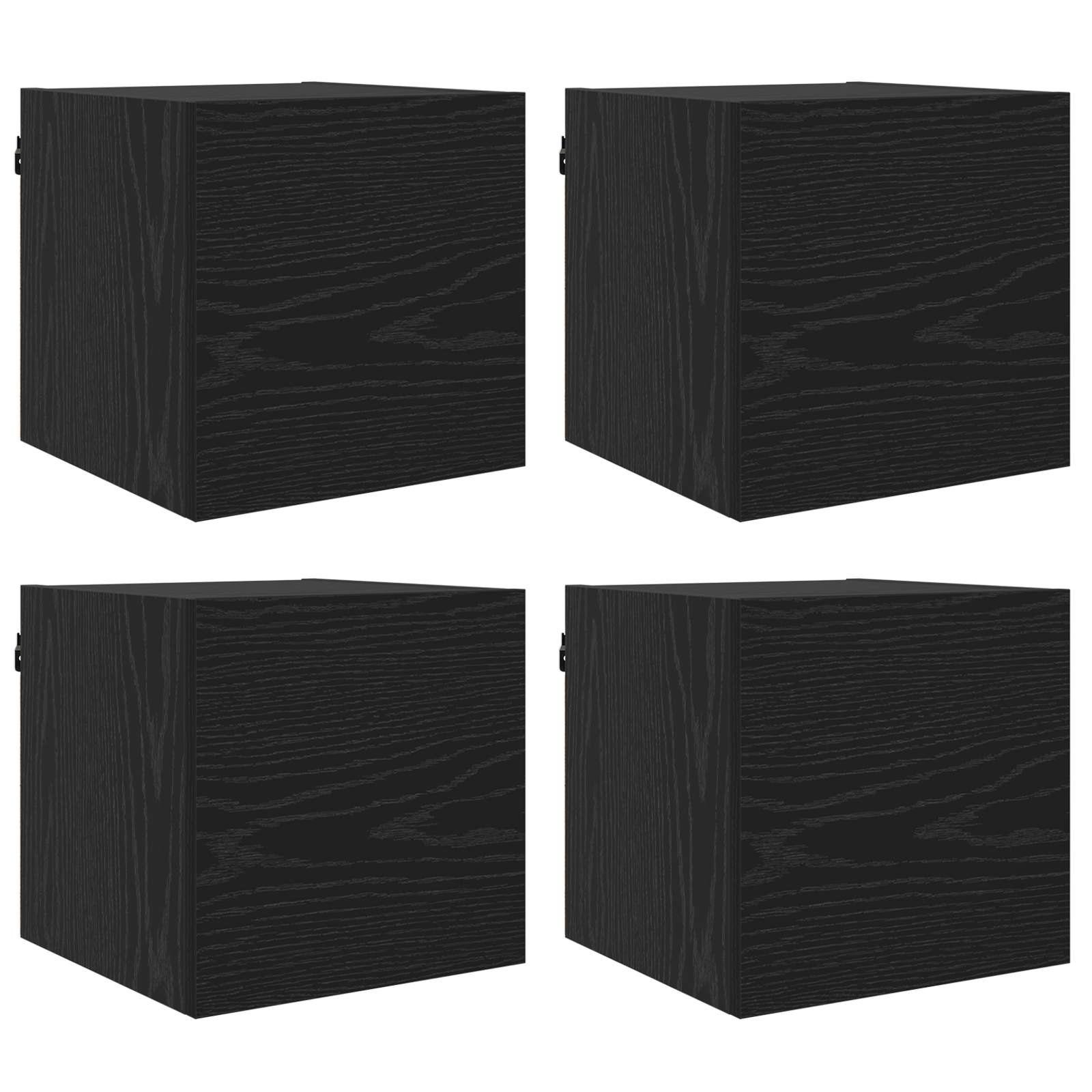 Wandmontiertes TV-Regal 4 pcs Schwarze Eiche 30,5 x 30 x 30 cm