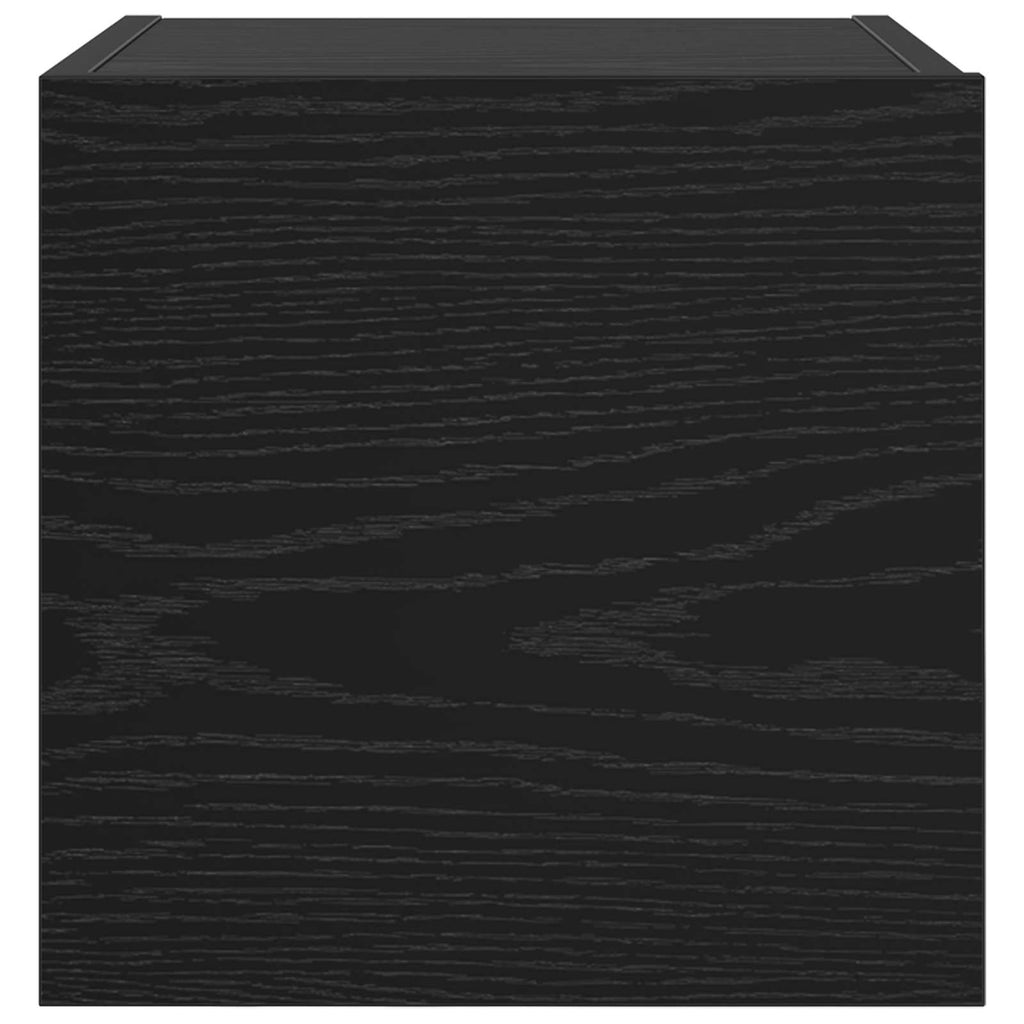 Wandmontiertes TV-Regal 4 pcs Schwarze Eiche 30,5 x 30 x 30 cm