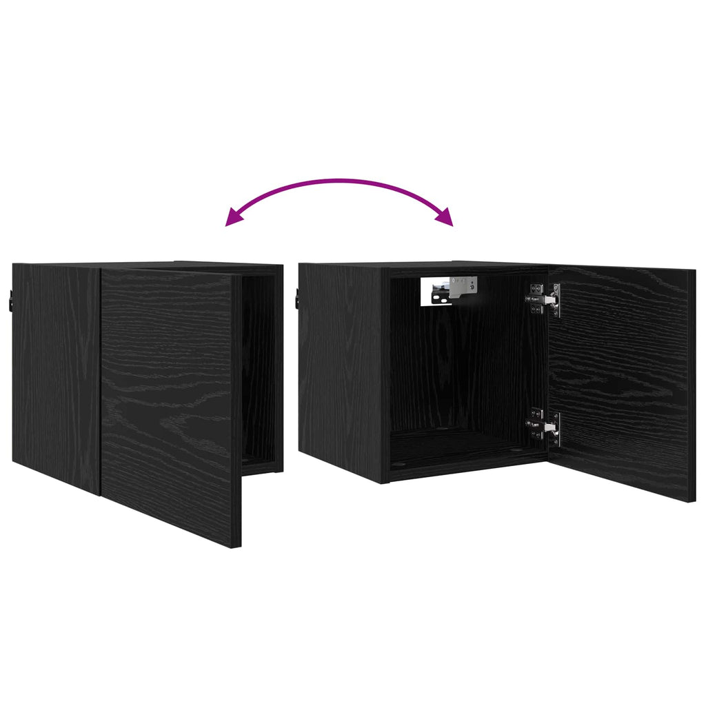 Wandmontiertes TV-Regal 4 pcs Schwarze Eiche 30,5 x 30 x 30 cm