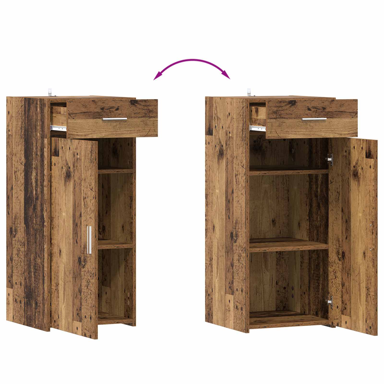 Aufbewahrungsschrank Altholz 40 x 42,5 x 93 cm Holzwerkstoff