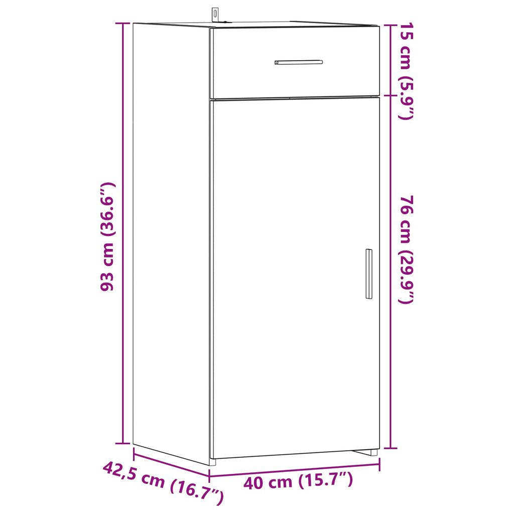 Aufbewahrungsschrank Altholz 40 x 42,5 x 93 cm Holzwerkstoff