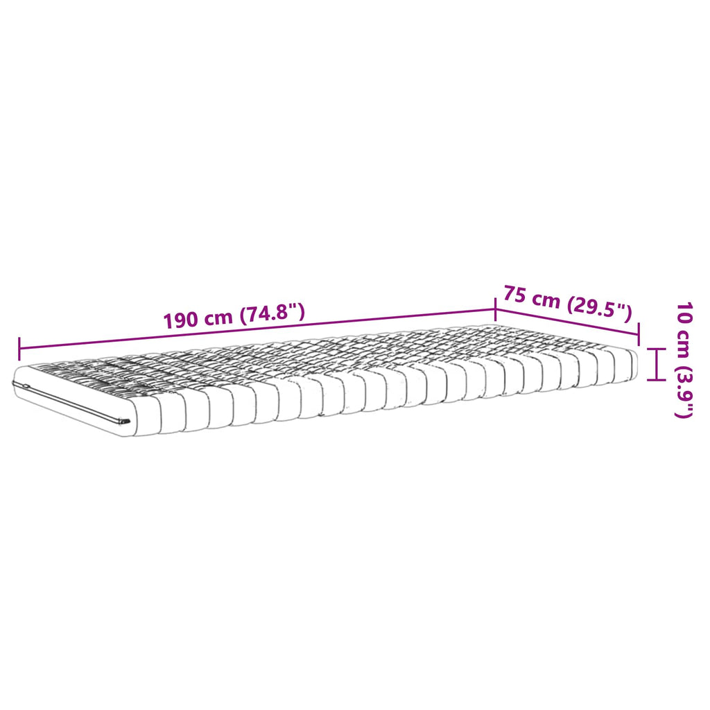 Schaumstoffmatratze 75 x 190 cm Weiß