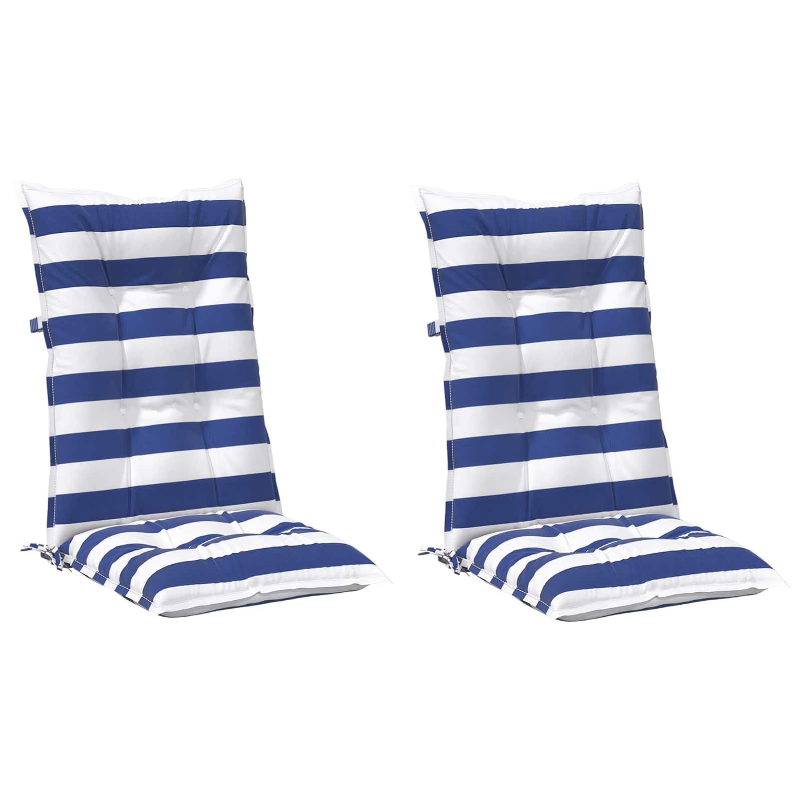 Kissen für draußen 2 pcs Blau und Weiß 120 x 50 x 7 cm Stoff