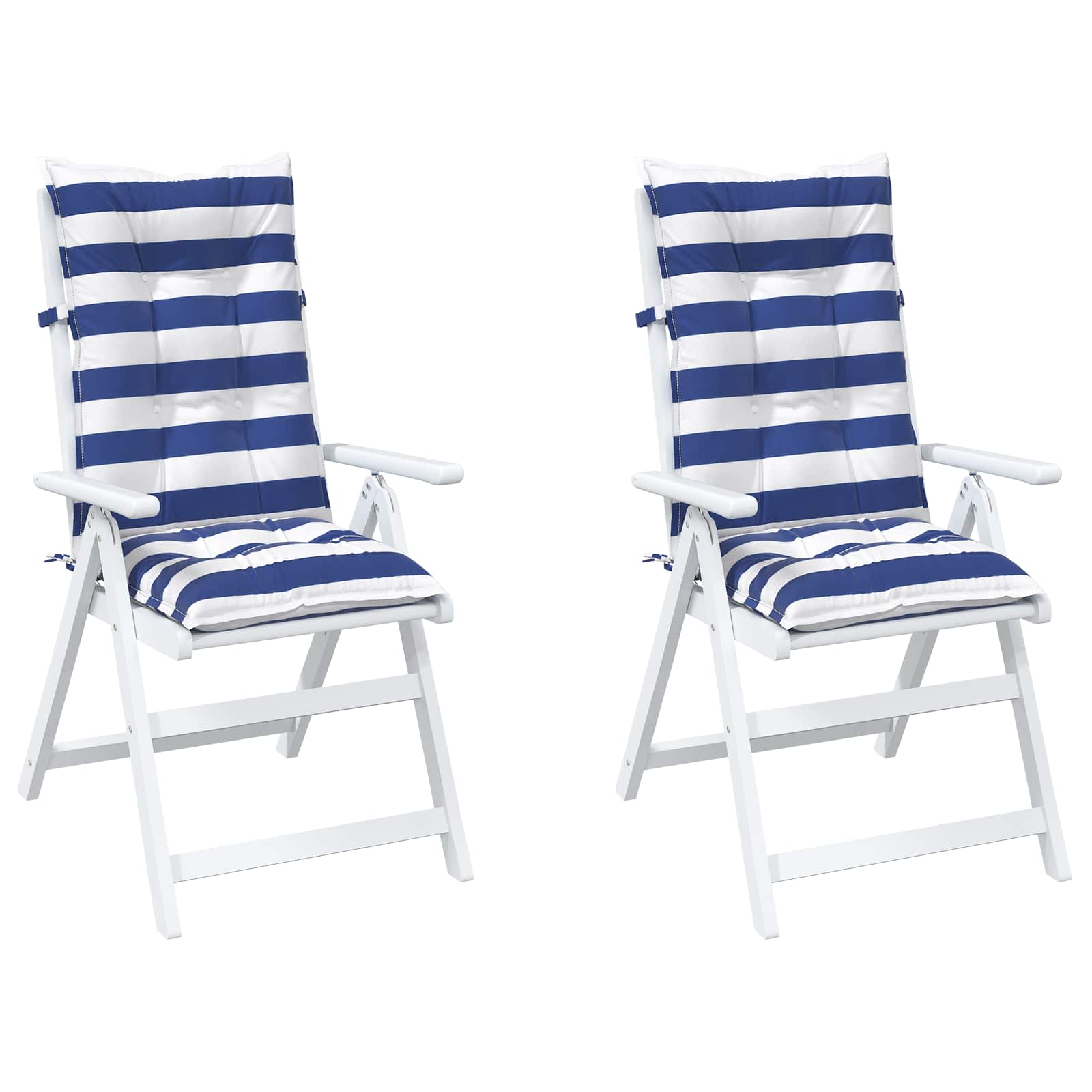 Kissen für draußen 2 pcs Blau und Weiß 120 x 50 x 7 cm Stoff