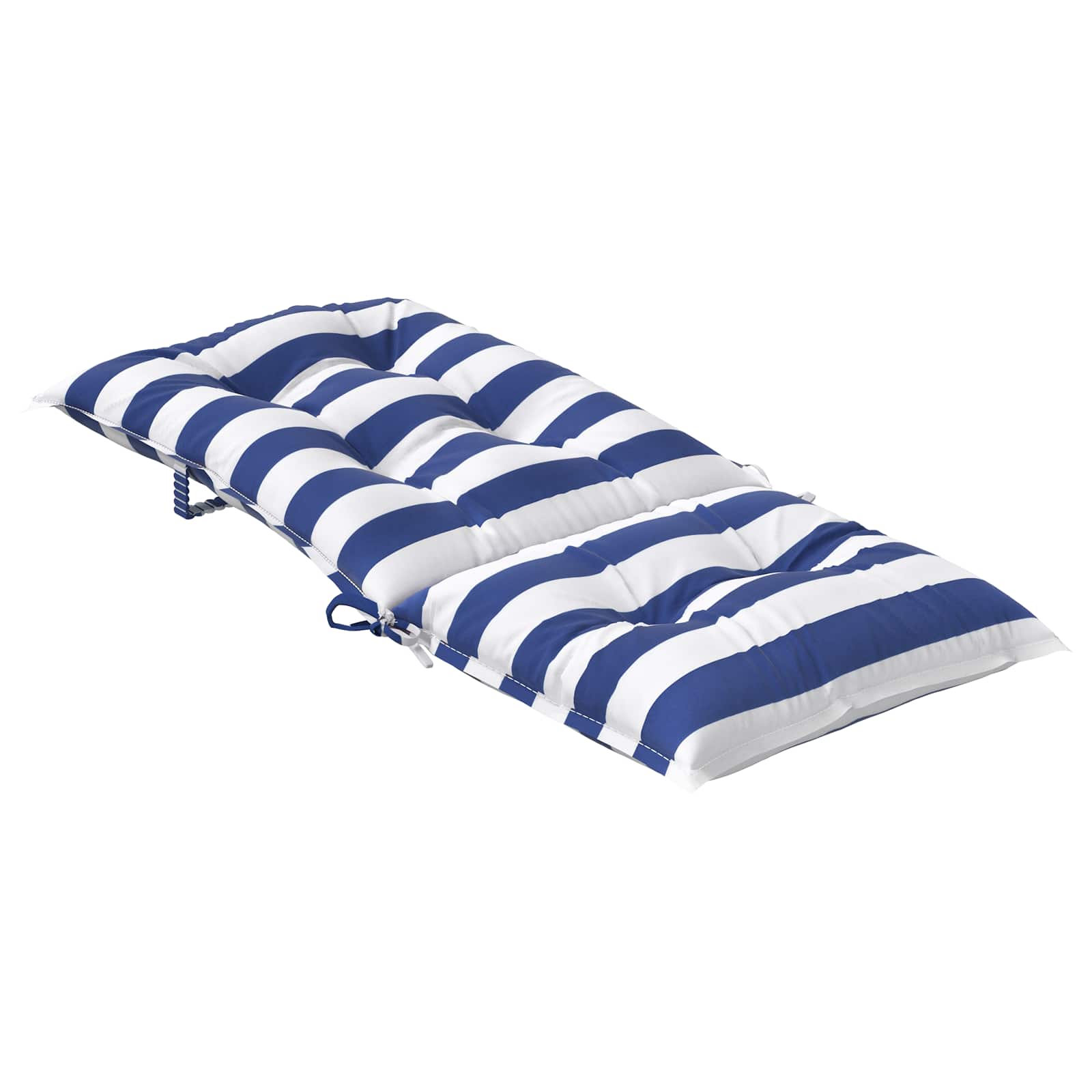 Kissen für draußen 4 pcs Blau und Weiß 120 x 50 x 7 cm Stoff