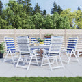 Outdoor-Kissen 6 Stück Blau und Weiß 120 x 50 x 7 cm Stoff