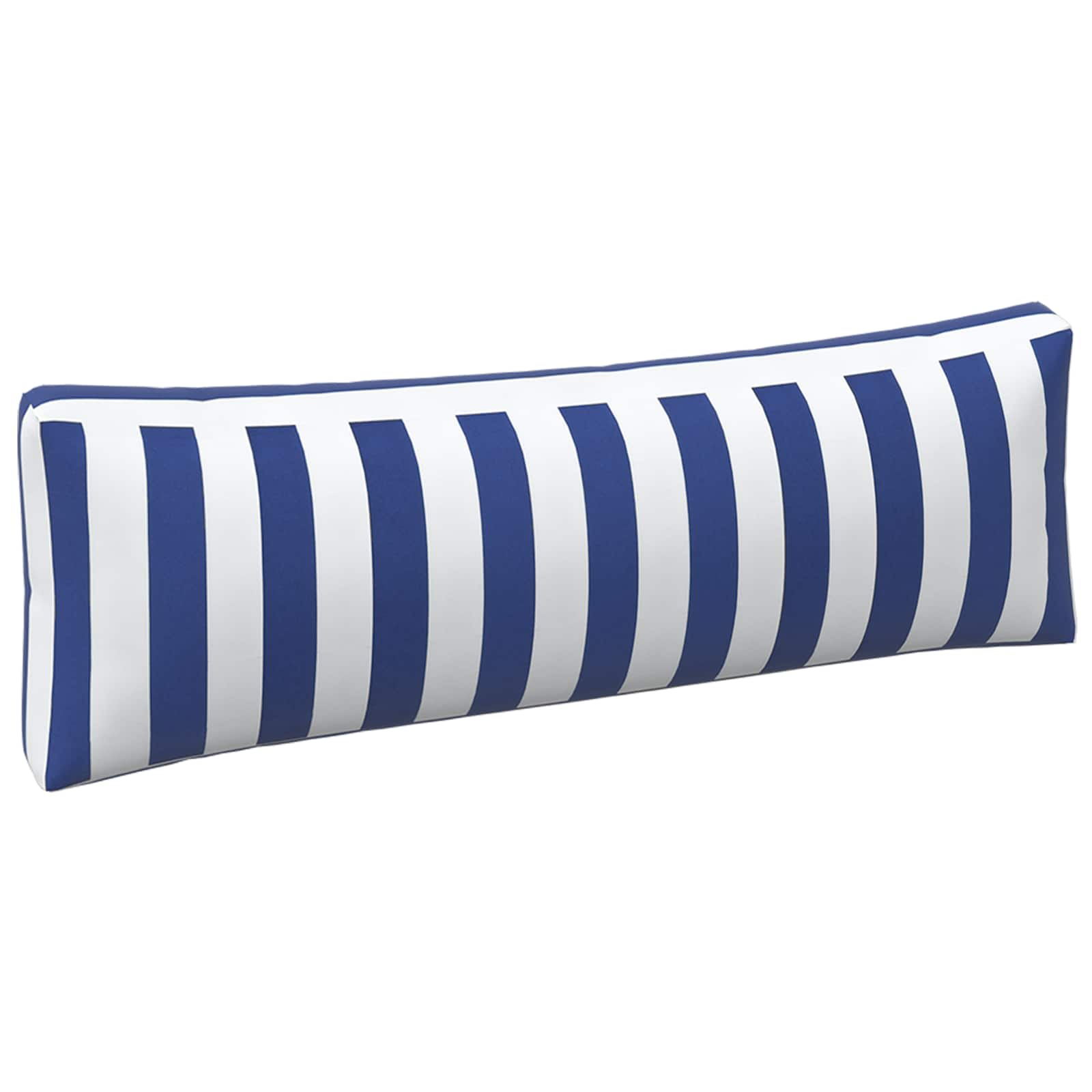 Kissen für draußen 3 pcs Blau und Weiß 103 x 58 x 10 cm Stoff