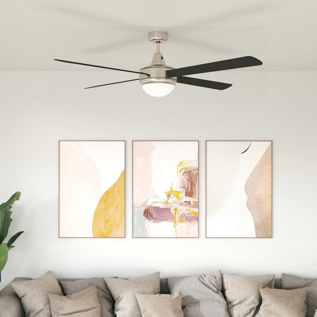 Deckenventilator mit Licht und Fernbedienung Ø 130 cm Schwarz