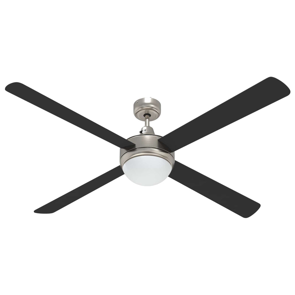 Deckenventilator mit Licht und Fernbedienung Ø 130 cm Schwarz