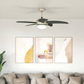 Deckenventilator mit Licht und Fernbedienung Ø 110 cm Schwarz