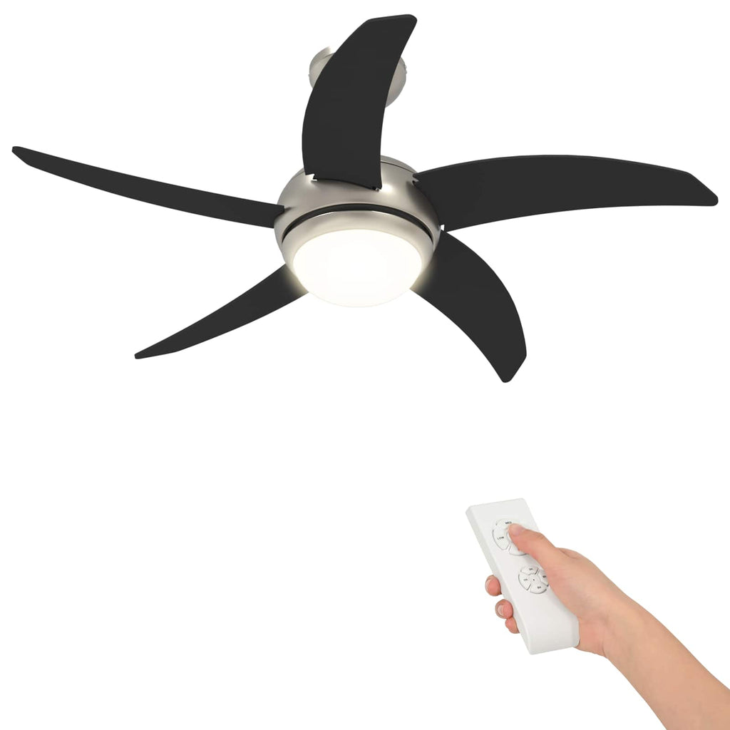 Deckenventilator mit Licht und Fernbedienung Ø 110 cm Schwarz