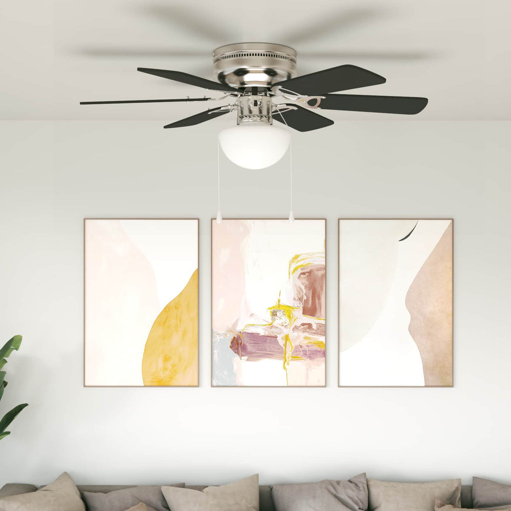 Deckenventilator mit Licht Ø 82 cm Schwarz