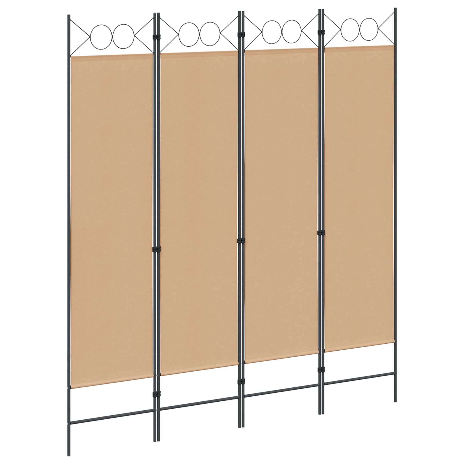 4-teiliger Raumteiler Beige 160 x 180 cm Stoff