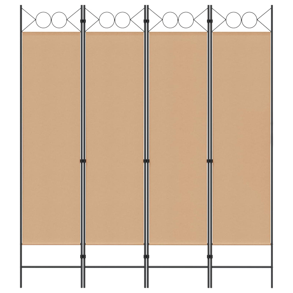 4-teiliger Raumteiler Beige 160 x 180 cm Stoff