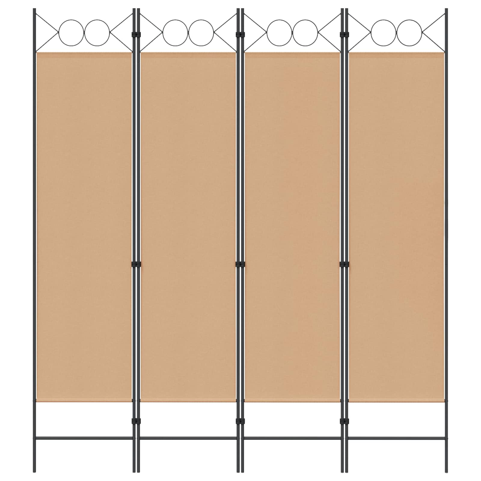 4-teiliger Raumteiler Beige 160 x 180 cm Stoff