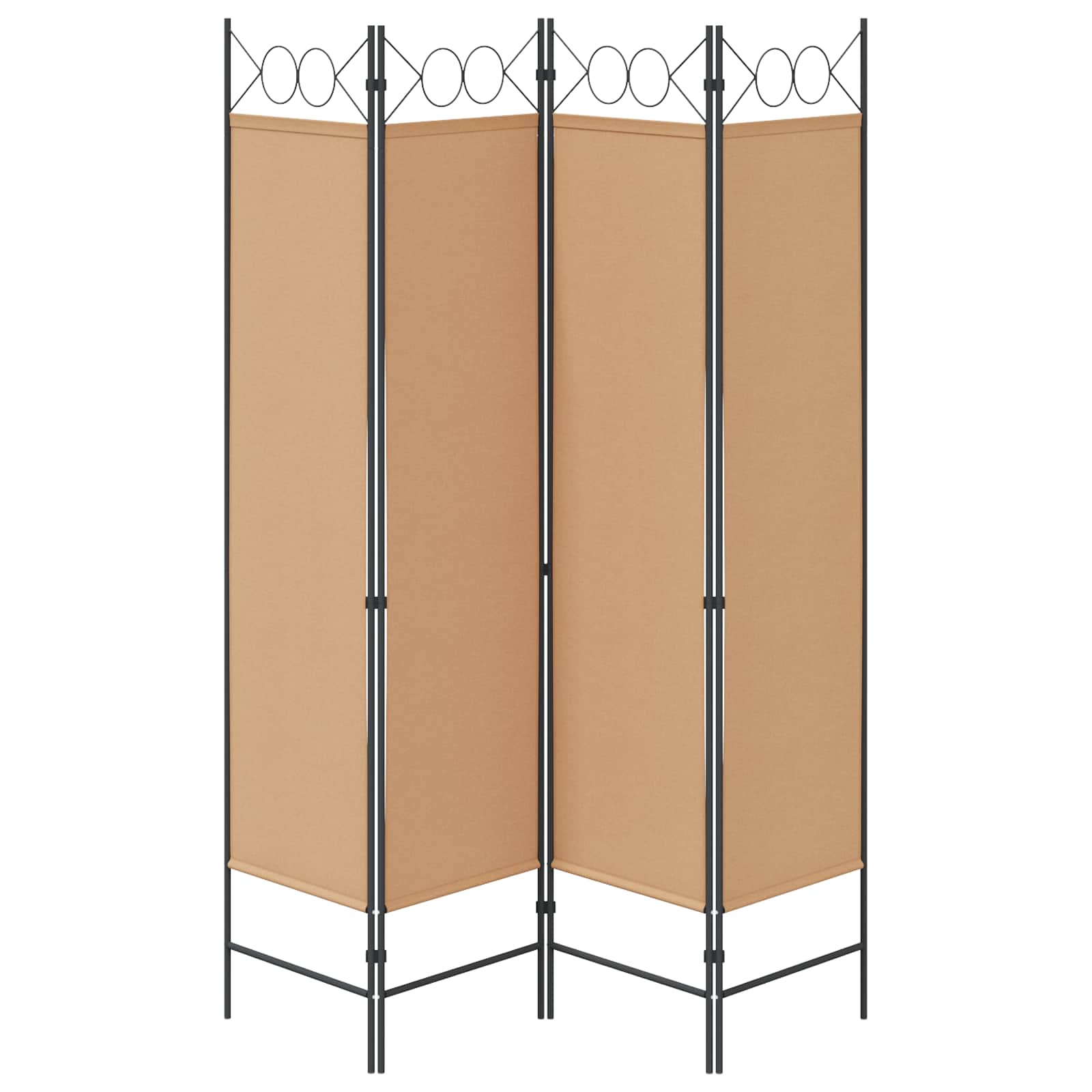 4-teiliger Raumteiler Beige 160 x 180 cm Stoff