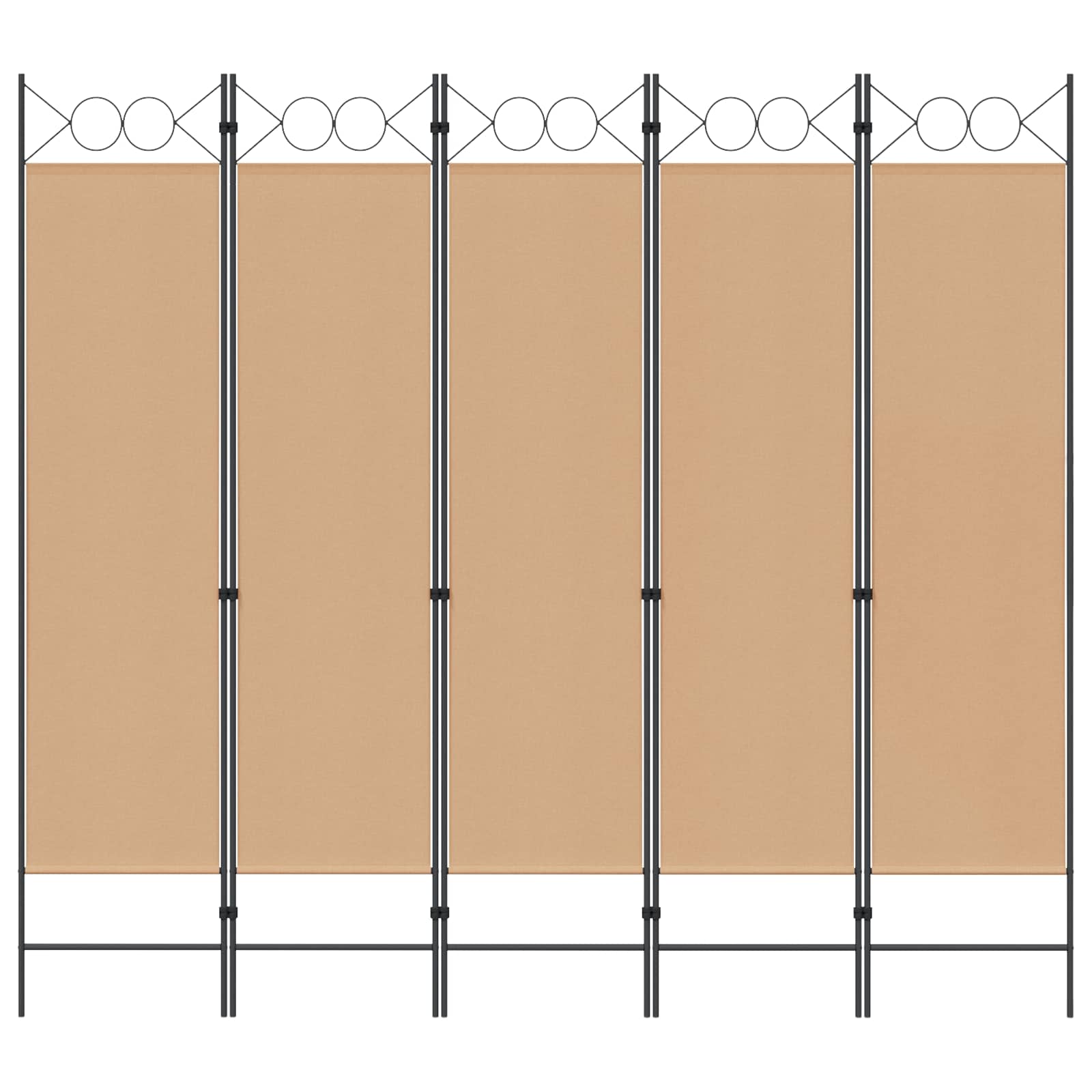 5-teiliger Raumteiler Beige 200 x 180 cm Stoff