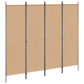 4-teiliger Raumteiler Beige 200 x 180 cm Stoff