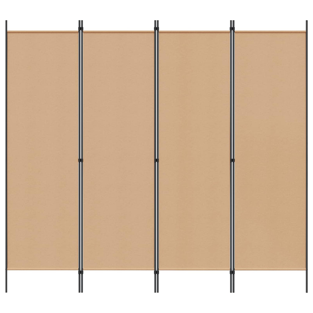 4-teiliger Raumteiler Beige 200 x 180 cm Stoff