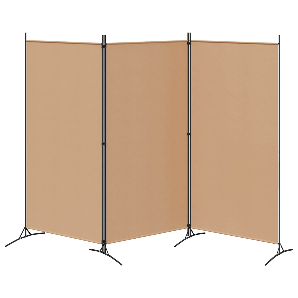 3-teiliger Raumteiler Beige 260 x 180 cm Stoff