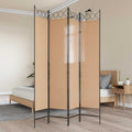 4-teiliger Raumteiler Beige 160 x 200 cm Stoff