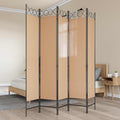 5-teiliger Raumteiler Beige 200 x 200 cm Stoff