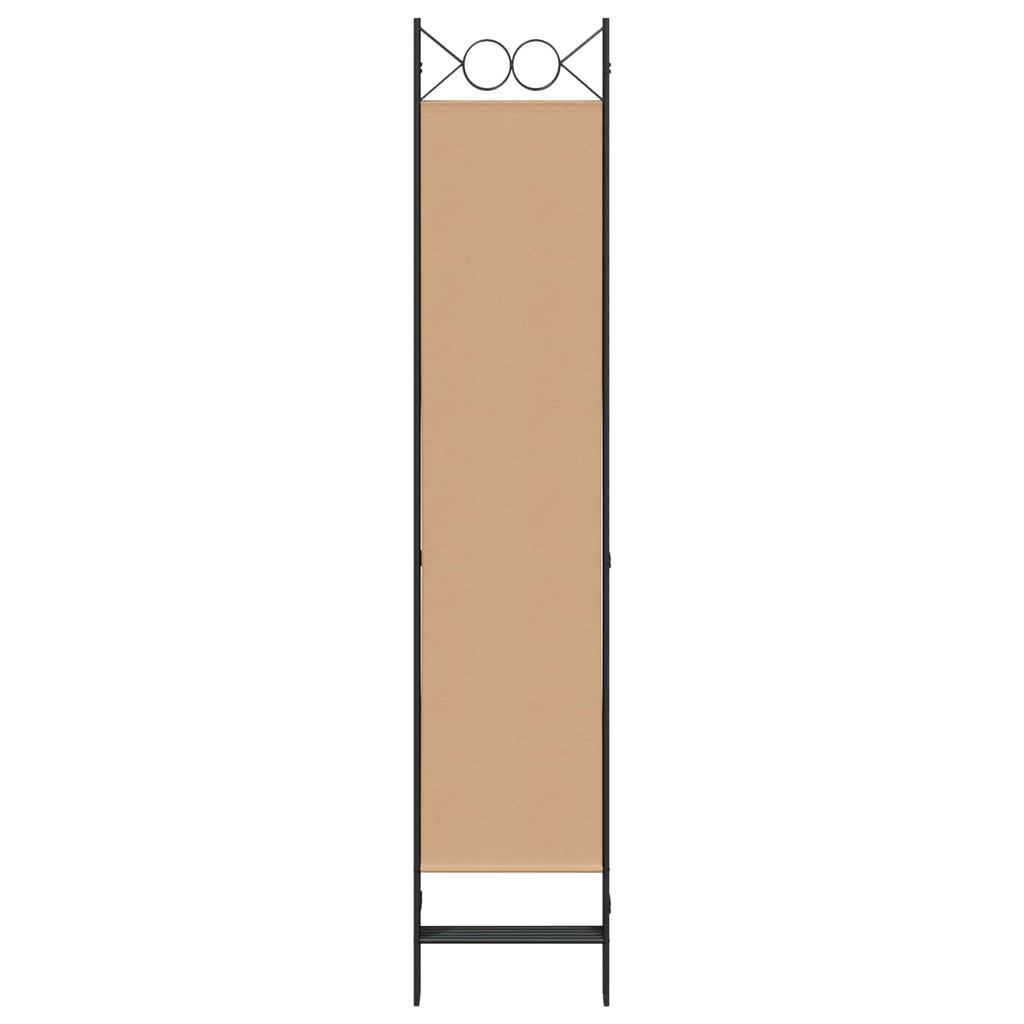 5-teiliger Raumteiler Beige 200 x 200 cm Stoff