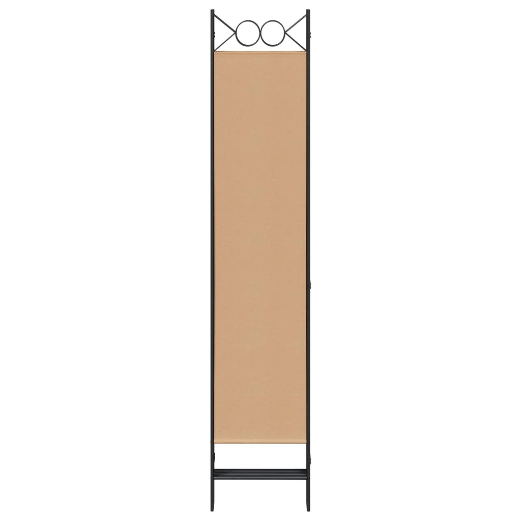 6-teiliger Raumtrenner Beige 240 x 200 cm Stoff