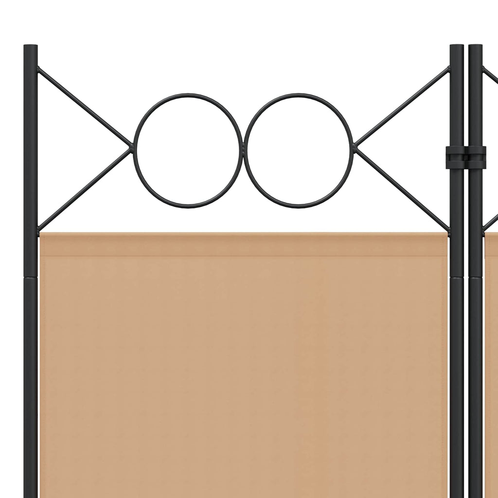 4-teiliger Raumteiler Beige 160 x 220 cm Stoff