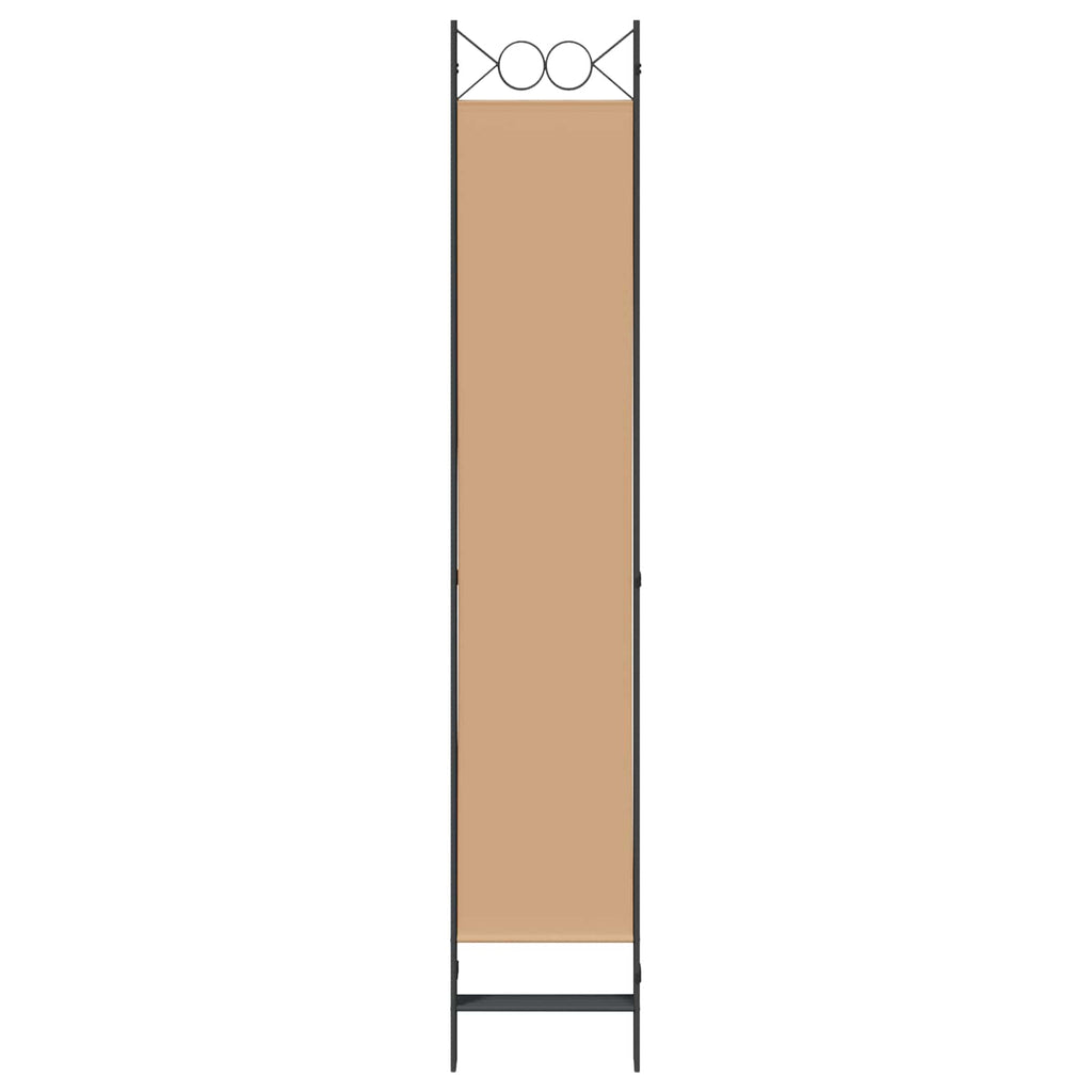 5-teiliger Raumteiler Beige 200 x 220 cm Stoff
