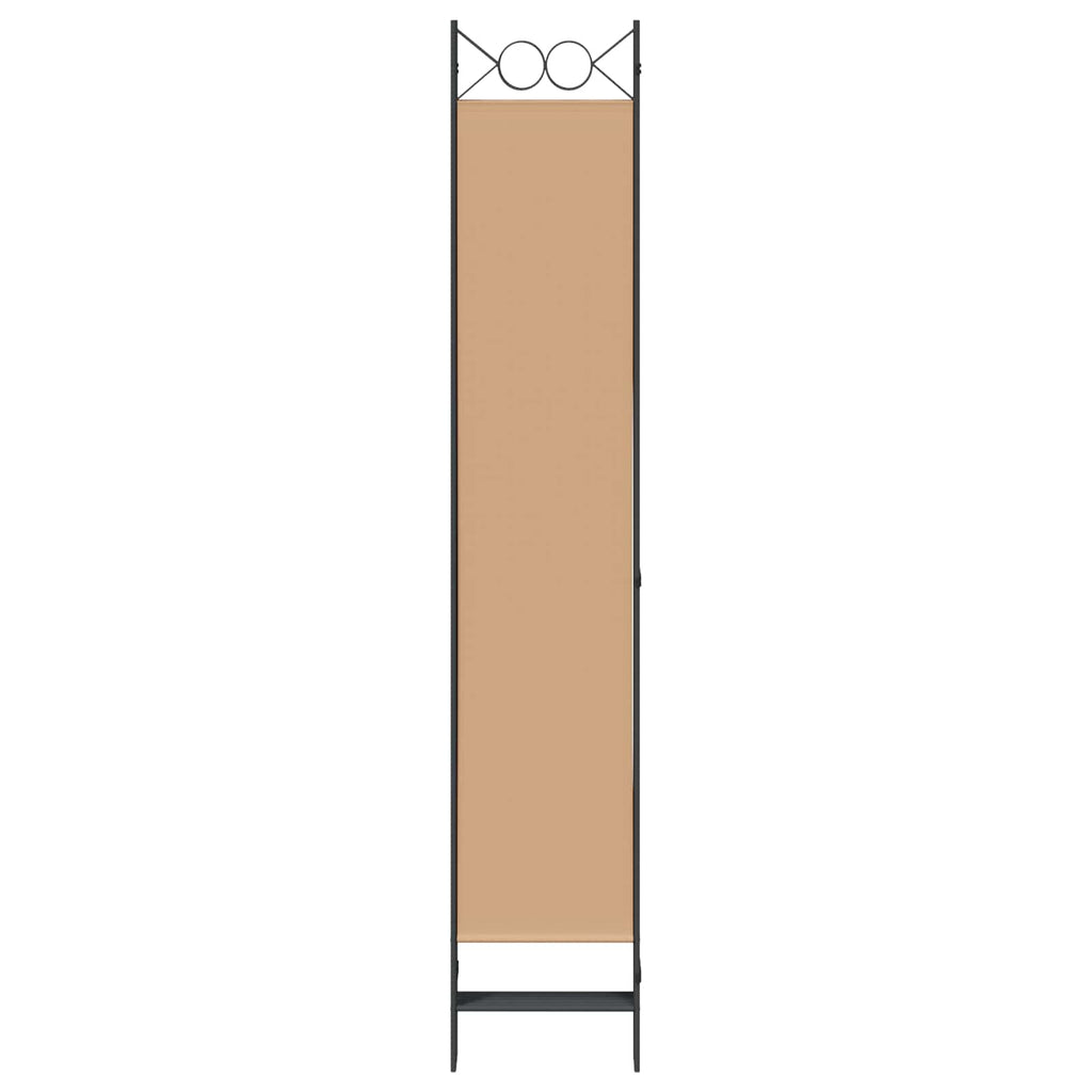6-teiliger Raumtrenner Beige 240 x 220 cm Stoff