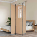 3-teiliger Raumteiler Beige 150 x 200 cm Stoff