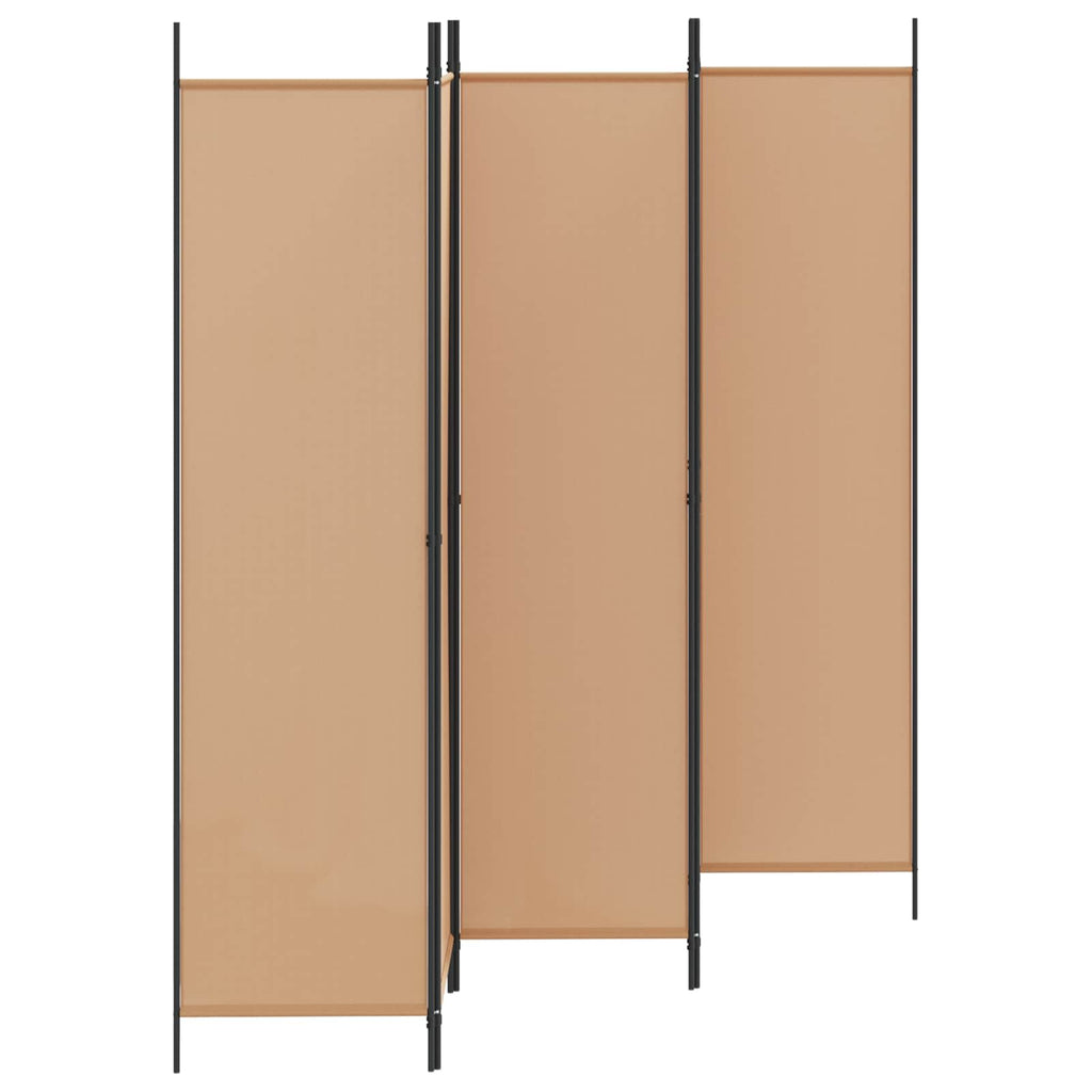 5-teiliger Raumteiler Beige 250 x 200 cm Stoff