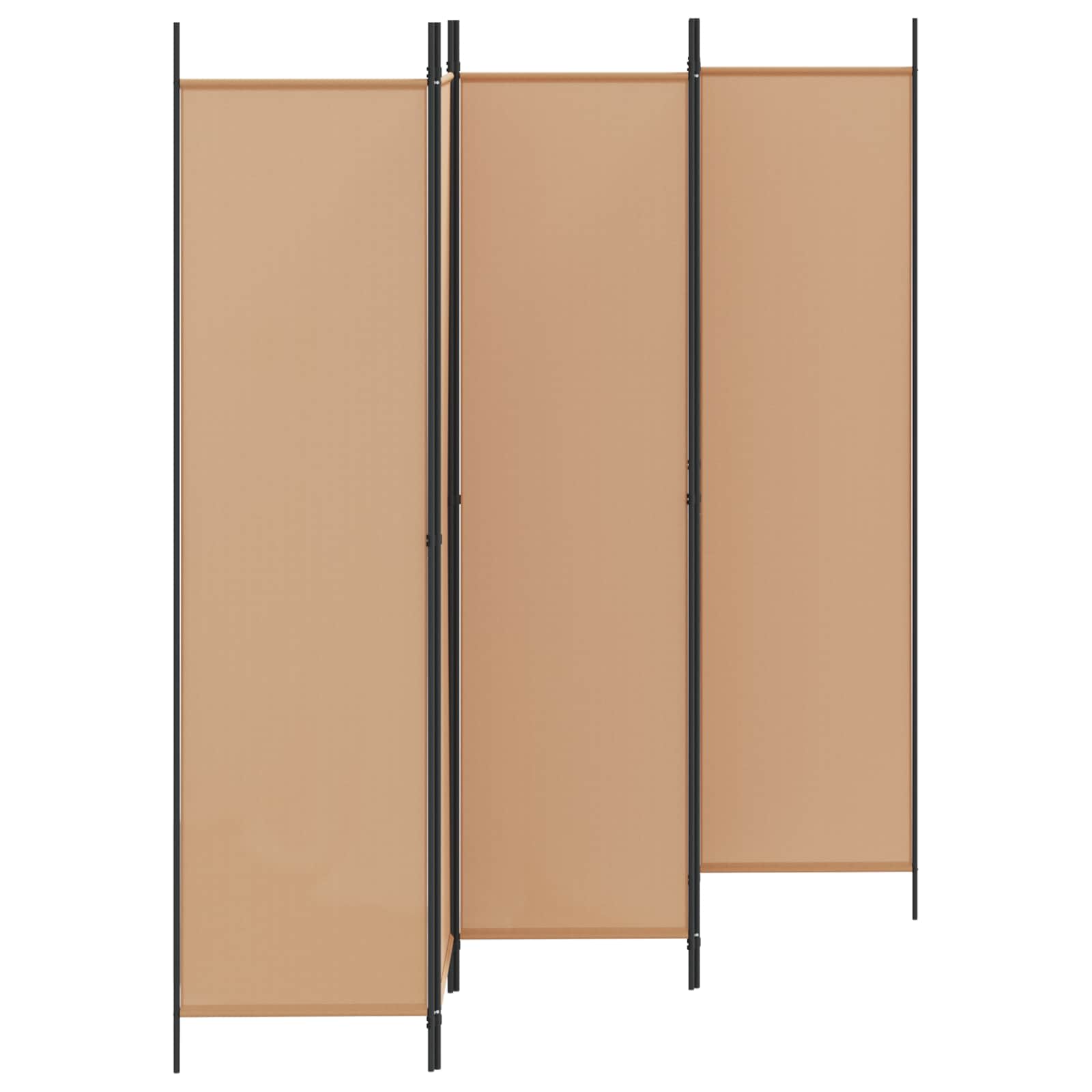 5-teiliger Raumteiler Beige 250 x 200 cm Stoff