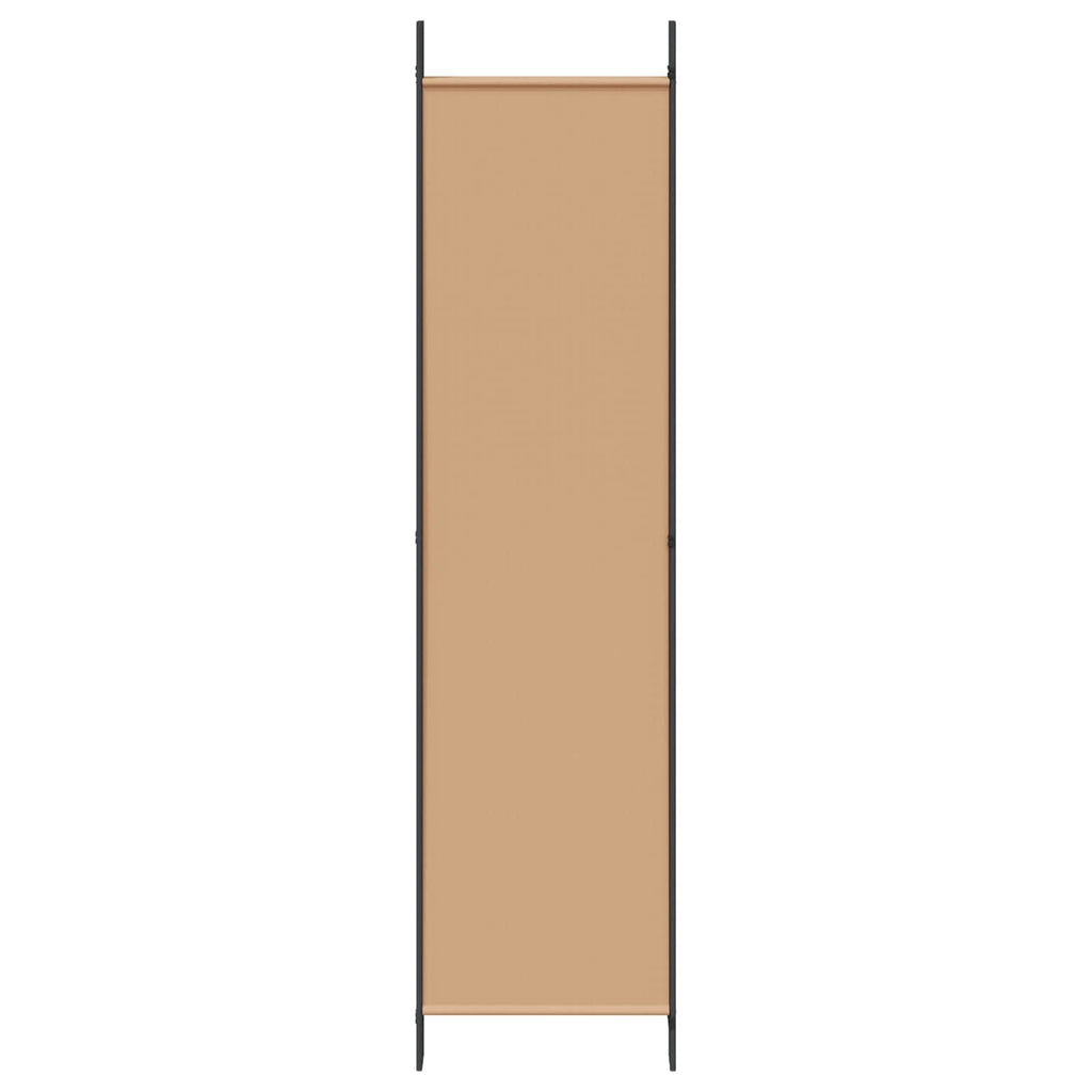 5-teiliger Raumteiler Beige 250 x 200 cm Stoff