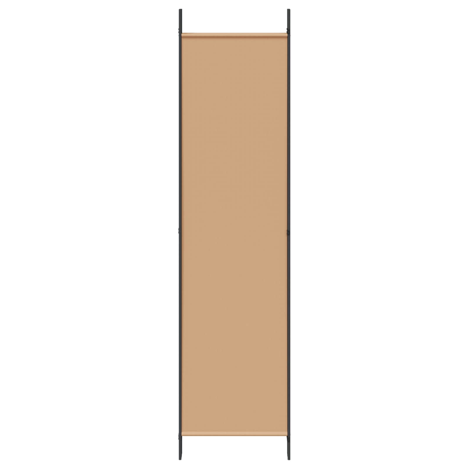 5-teiliger Raumteiler Beige 250 x 200 cm Stoff
