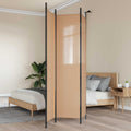 3-teiliger Raumteiler Beige 150 x 220 cm Stoff