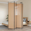 4-teiliger Raumteiler Beige 200 x 220 cm Stoff