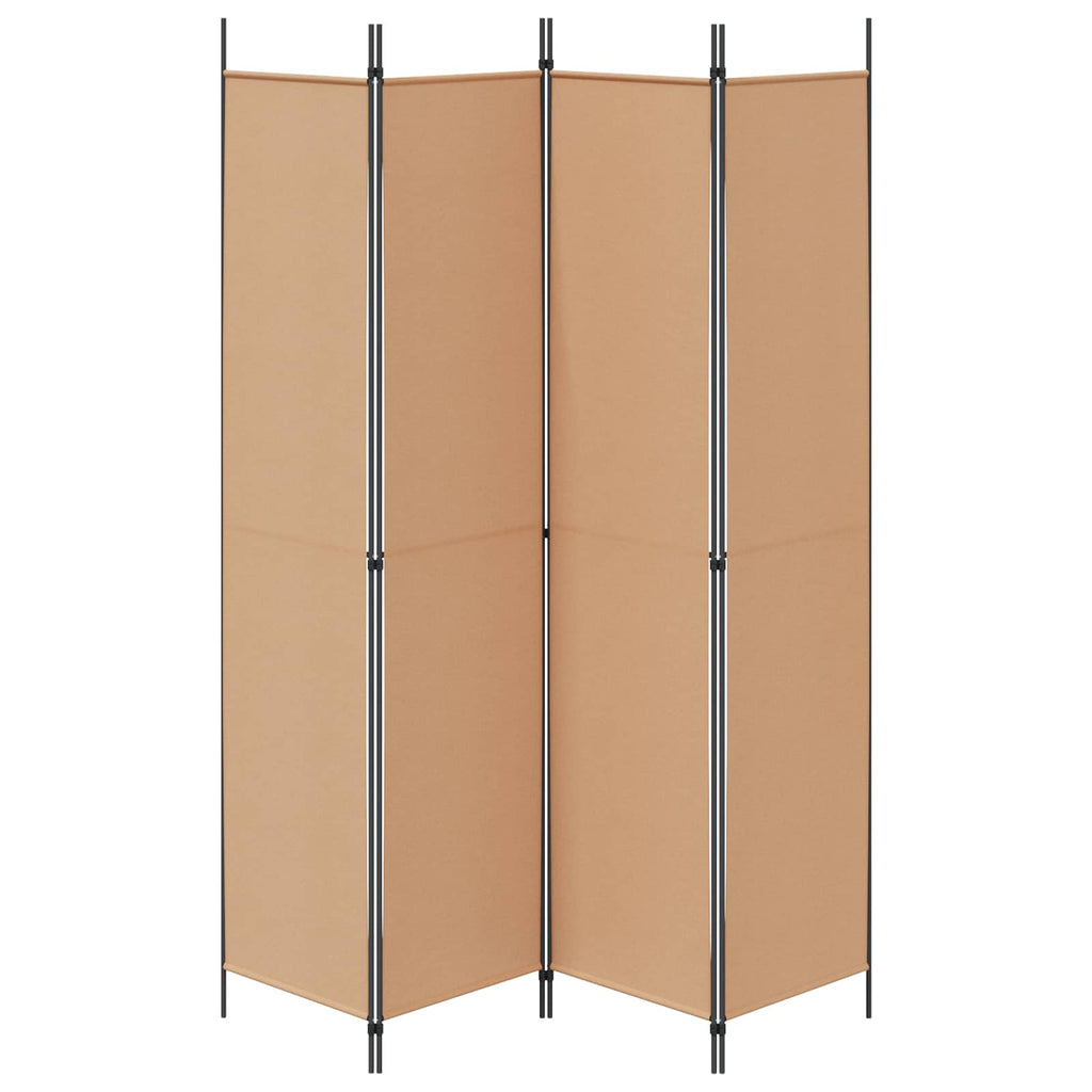4-teiliger Raumteiler Beige 200 x 220 cm Stoff