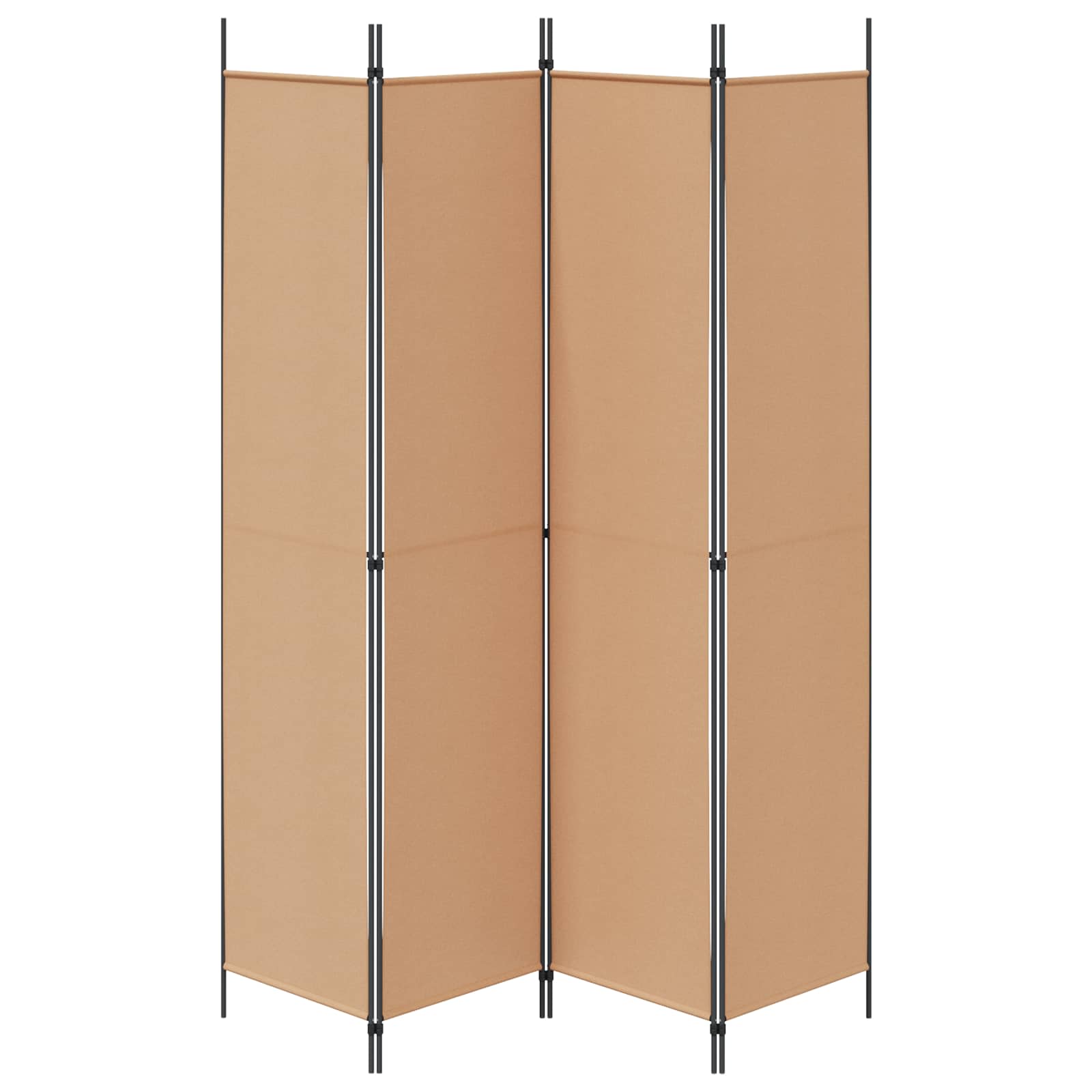 4-teiliger Raumteiler Beige 200 x 220 cm Stoff