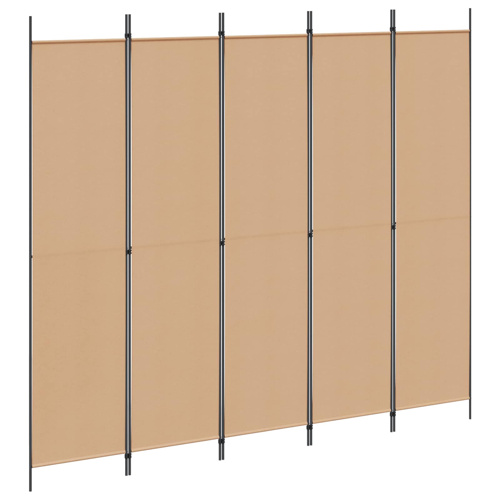 5-teiliger Raumteiler Beige 250 x 220 cm Stoff
